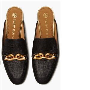 TORY BURCH Jessa Backless Loafer in Tumbled Black Leather Sz 11 - NIB!!